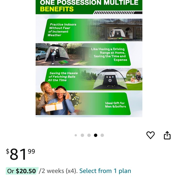 Black Golf Practice Net with Tri-Turf Mat - Picture 3 of 7